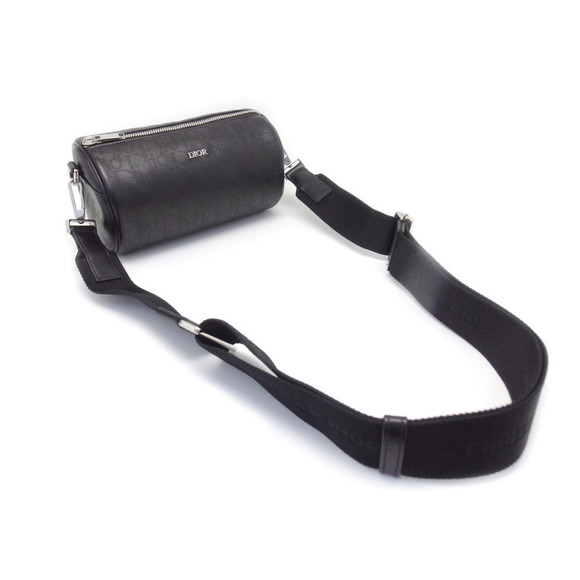 Dior Oblique Galaxy Leather Black Roller Messenger Bag - Picture 3 of 4